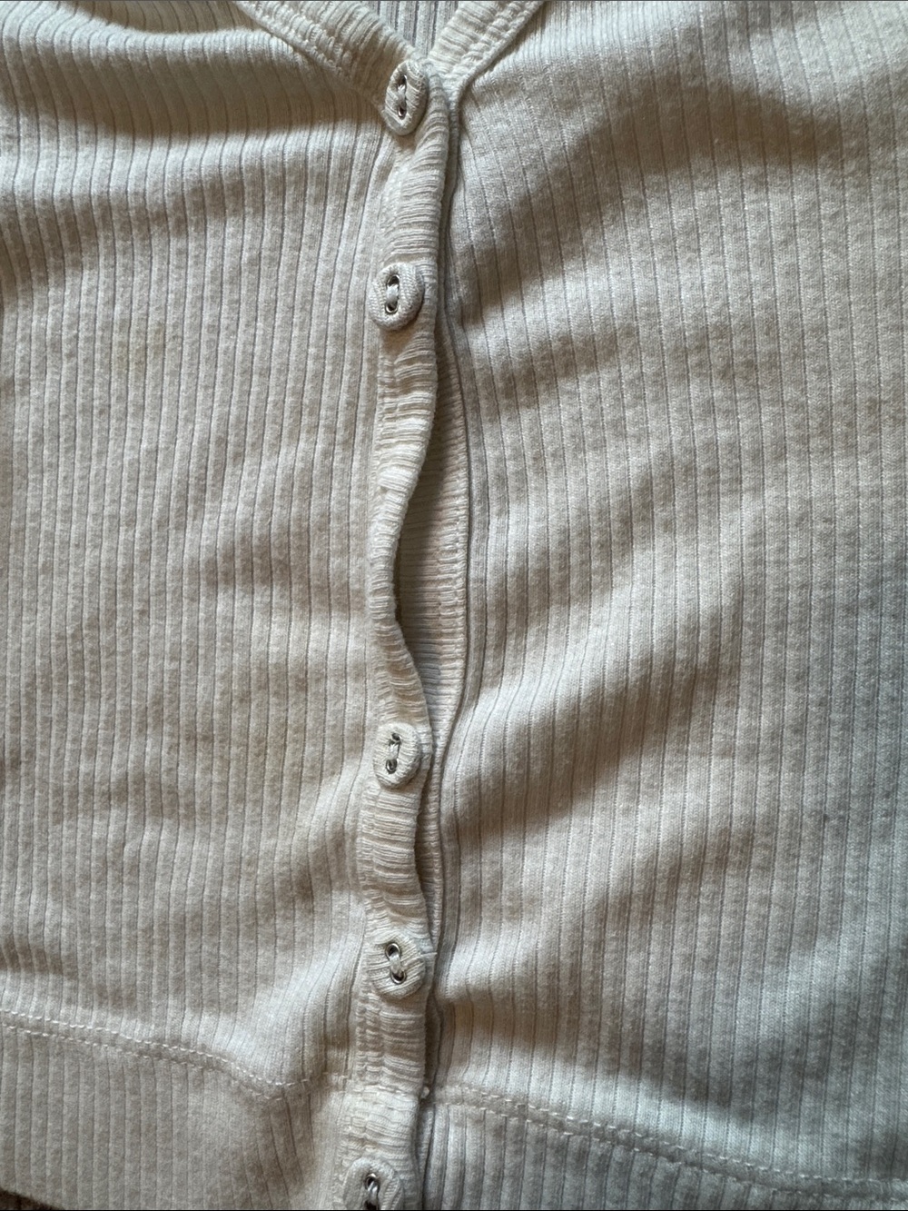 Jamie Kay Cream Ribbed Button-Front Top - Picture 4 of 5